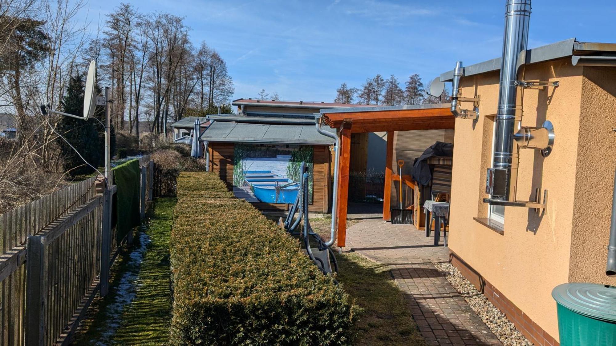 Spreewaldhaeuser Golinski Mit Kamin Am Neuendorfer See Alt Schadow Exteriér fotografie
